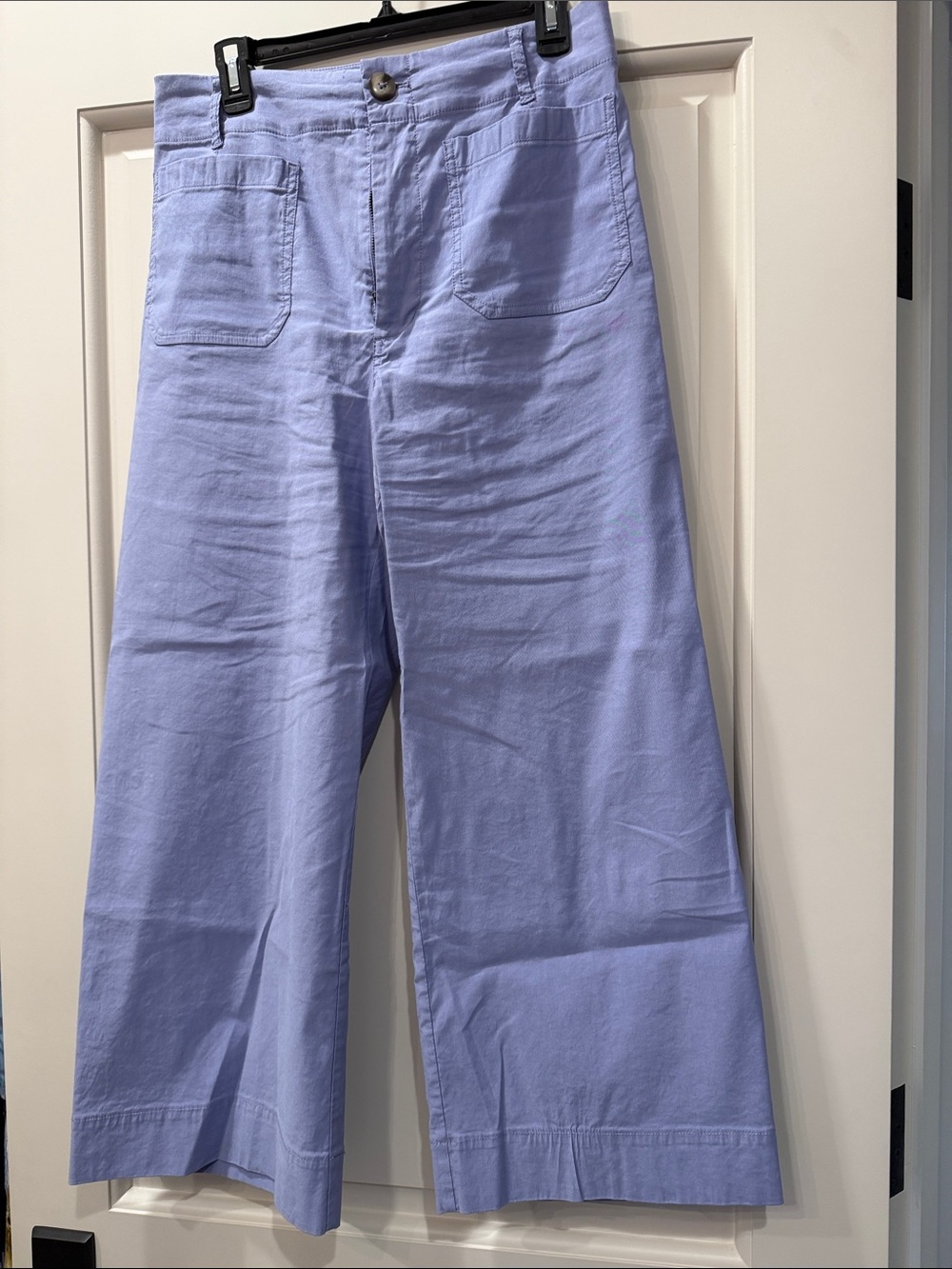 Maeve Lavender Wide-Leg Cropped Pants